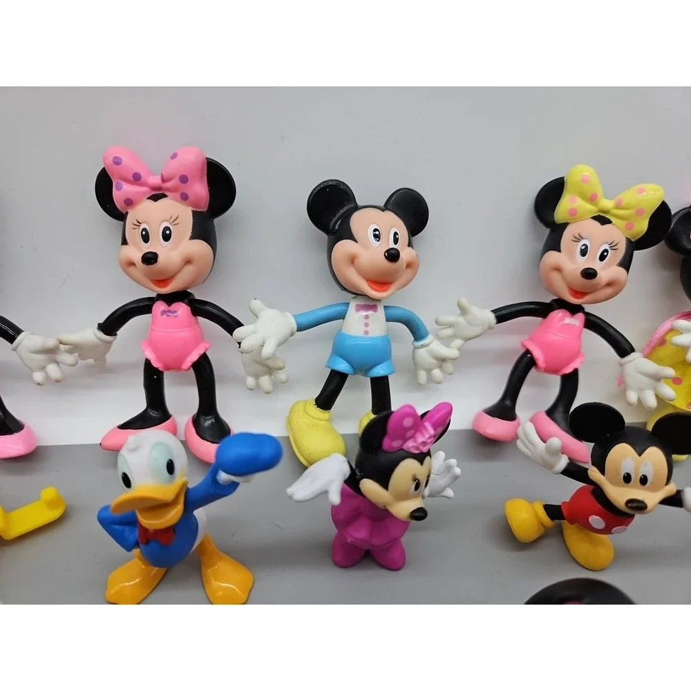 Minnie Mouse Mickey Mouse & Friends Plastic Poseable Figurines Vintage Lot Of 21